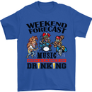 Music Weekend Forecast Alcohol Beer Mens T-Shirt Cotton Gildan Royal Blue