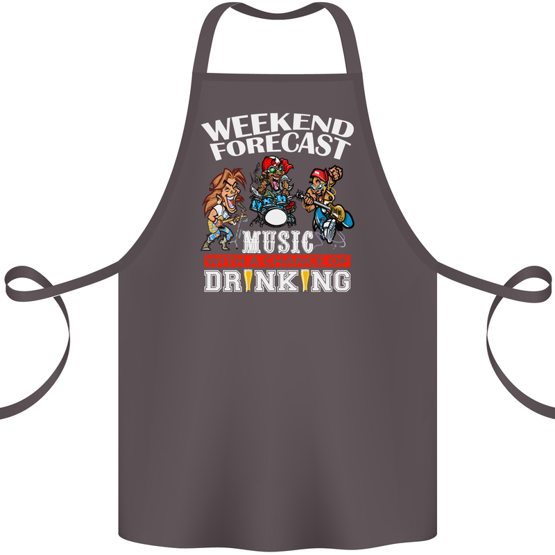 Music Weekend Funny Alcohol Beer Cotton Apron 100% Organic Dark Grey