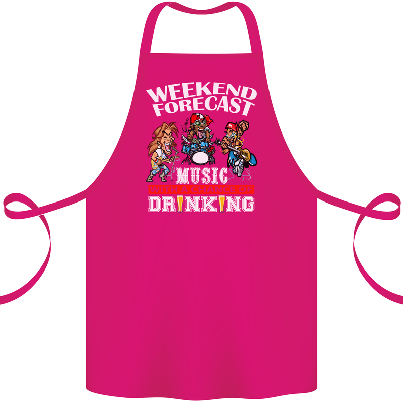 Music Weekend Funny Alcohol Beer Cotton Apron 100% Organic Pink