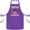 Music Weekend Funny Alcohol Beer Cotton Apron 100% Organic Purple