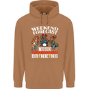 Music Weekend Funny Alcohol Beer Mens 80% Cotton Hoodie Caramel Latte