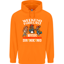 Music Weekend Funny Alcohol Beer Mens 80% Cotton Hoodie Orange
