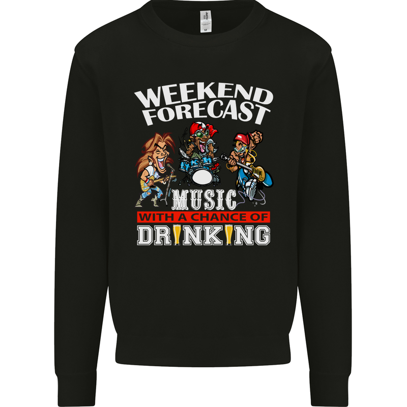 Music Weekend Funny Alcohol Beer Mens Sweatshirt Jumper Black