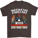 Music Weekend Funny Alcohol Beer Mens T-Shirt Cotton Gildan Dark Chocolate