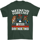 Music Weekend Funny Alcohol Beer Mens T-Shirt Cotton Gildan Forest Green