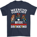 Music Weekend Funny Alcohol Beer Mens T-Shirt Cotton Gildan Navy Blue