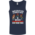 Music Weekend Funny Alcohol Beer Mens Vest Tank Top Navy Blue