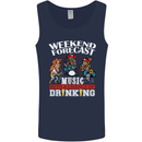 Music Weekend Funny Alcohol Beer Mens Vest Tank Top Navy Blue