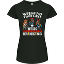 Music Weekend Funny Alcohol Beer Womens Petite Cut T-Shirt Black