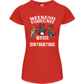 Music Weekend Funny Alcohol Beer Womens Petite Cut T-Shirt Red