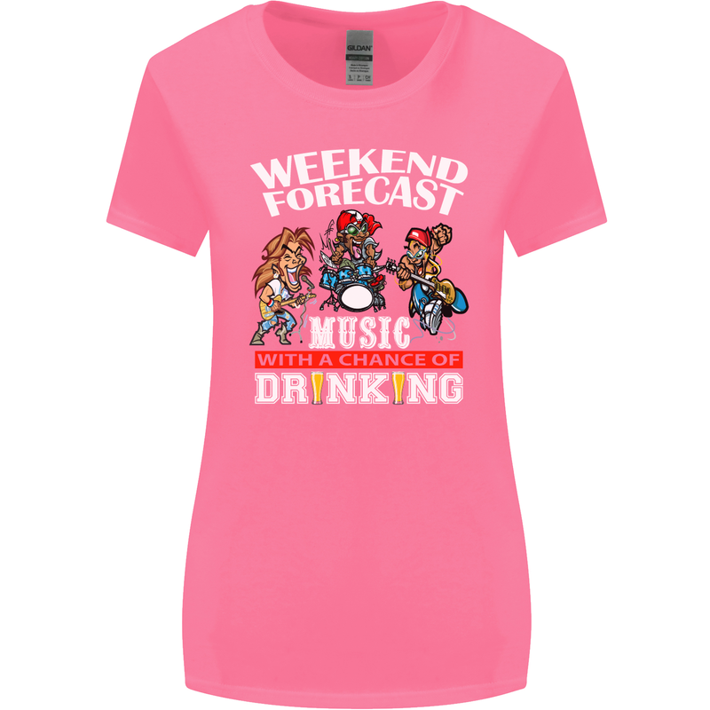 Music Weekend Funny Alcohol Beer Womens Wider Cut T-Shirt Azalea