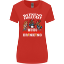 Music Weekend Funny Alcohol Beer Womens Wider Cut T-Shirt Red