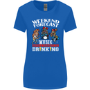 Music Weekend Funny Alcohol Beer Womens Wider Cut T-Shirt Royal Blue