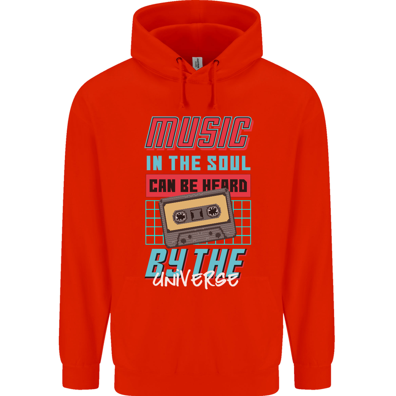 Music in the Soul Heard by the Universe Childrens Kids Hoodie Bright Red