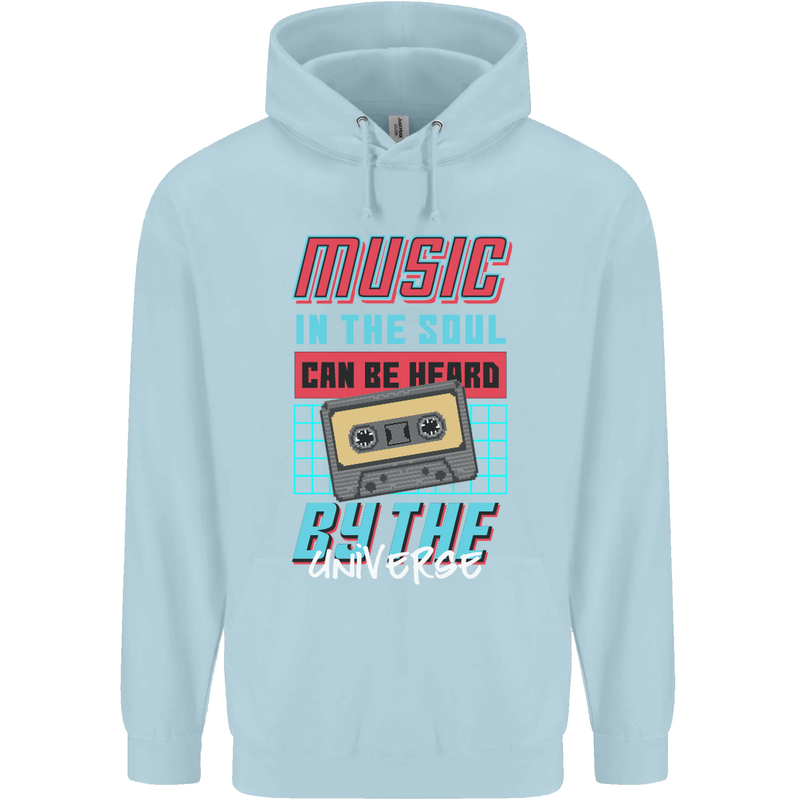 Music in the Soul Heard by the Universe Childrens Kids Hoodie Light Blue