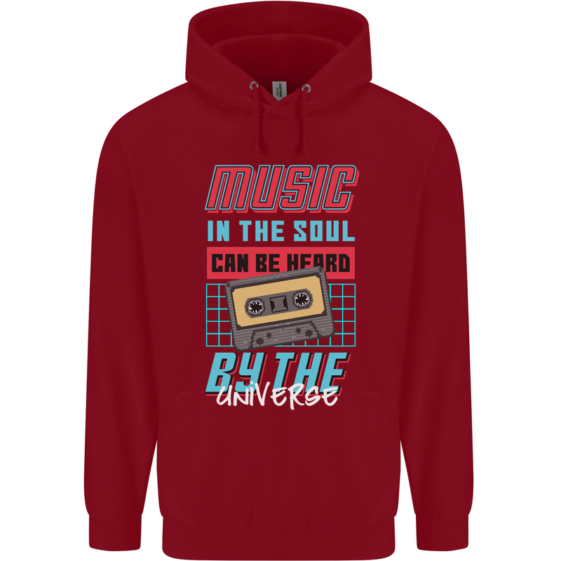 Music in the Soul Heard by the Universe Childrens Kids Hoodie Red