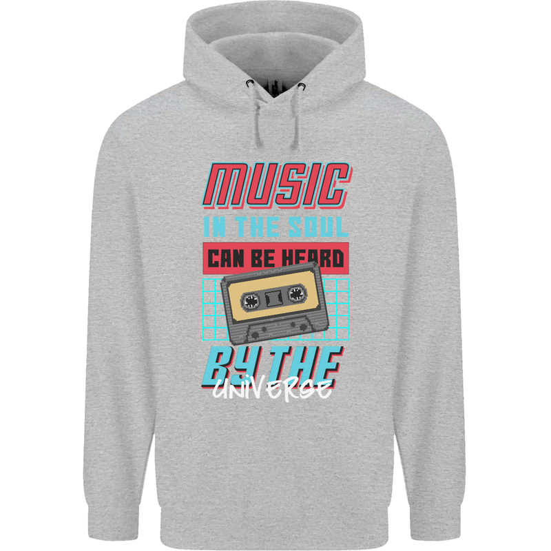 Music in the Soul Heard by the Universe Childrens Kids Hoodie Sports Grey