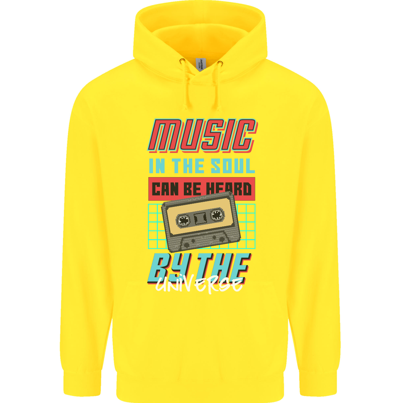 Music in the Soul Heard by the Universe Childrens Kids Hoodie Yellow