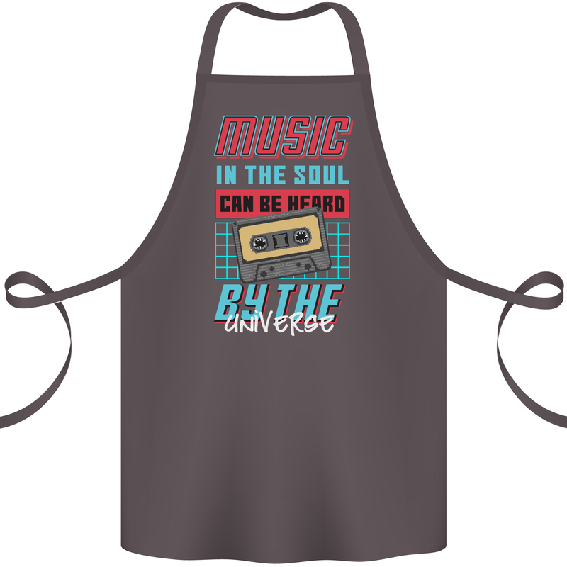 Music in the Soul Heard by the Universe Cotton Apron 100% Organic Dark Grey