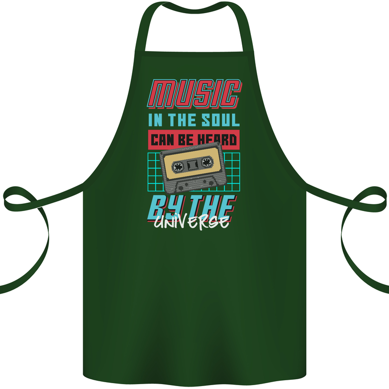 Music in the Soul Heard by the Universe Cotton Apron 100% Organic Forest Green