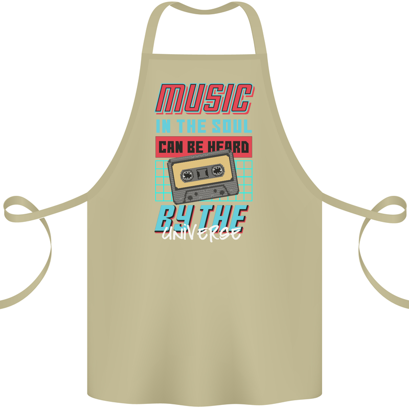 Music in the Soul Heard by the Universe Cotton Apron 100% Organic Khaki