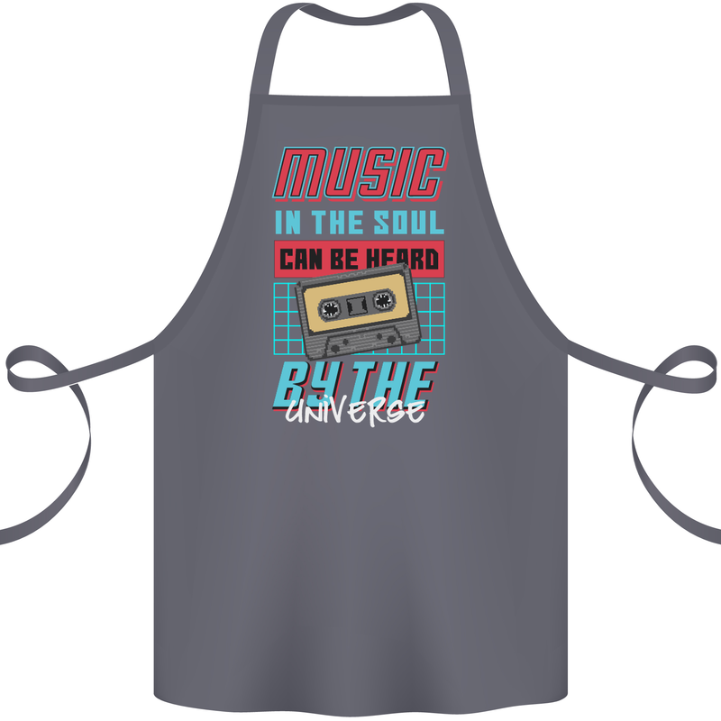Music in the Soul Heard by the Universe Cotton Apron 100% Organic Steel