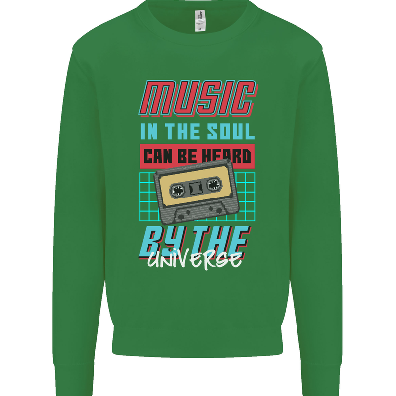 Music in the Soul Heard by the Universe Kids Sweatshirt Jumper Irish Green