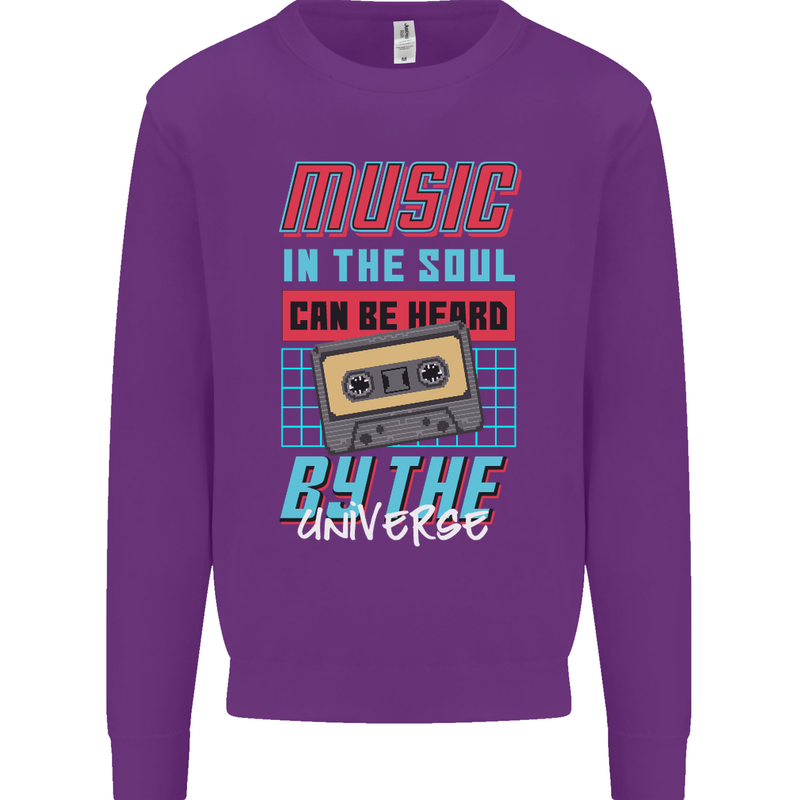 Music in the Soul Heard by the Universe Kids Sweatshirt Jumper Purple