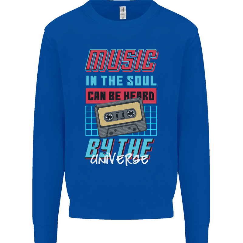 Music in the Soul Heard by the Universe Kids Sweatshirt Jumper Royal Blue