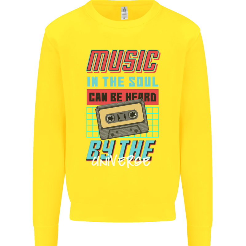 Music in the Soul Heard by the Universe Kids Sweatshirt Jumper Yellow