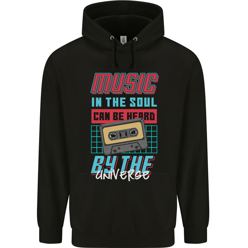 Music in the Soul Heard by the Universe Mens 80% Cotton Hoodie Black