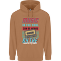 Music in the Soul Heard by the Universe Mens 80% Cotton Hoodie Caramel Latte
