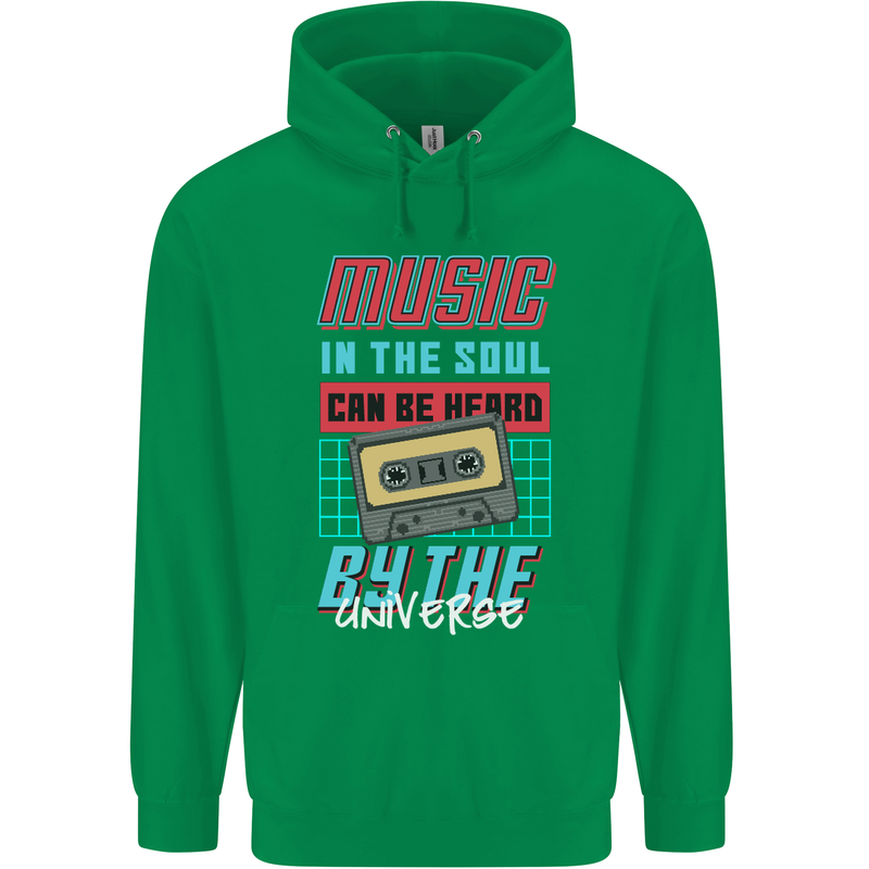 Music in the Soul Heard by the Universe Mens 80% Cotton Hoodie Irish Green