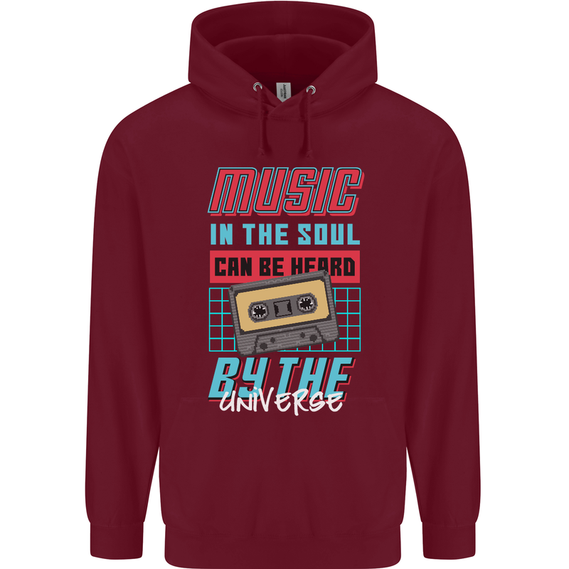 Music in the Soul Heard by the Universe Mens 80% Cotton Hoodie Maroon