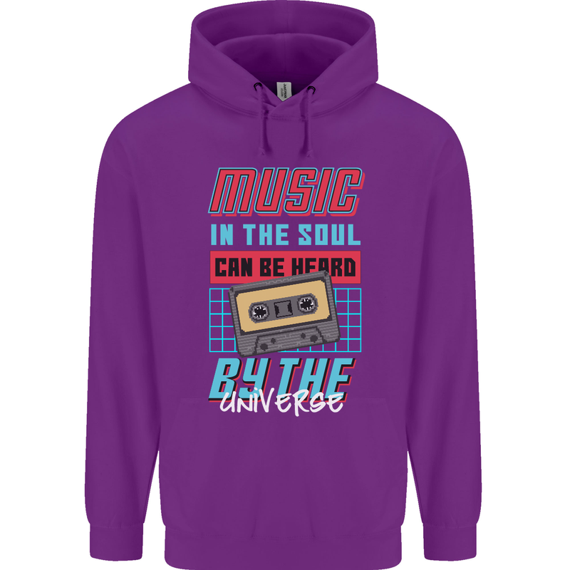Music in the Soul Heard by the Universe Mens 80% Cotton Hoodie Purple