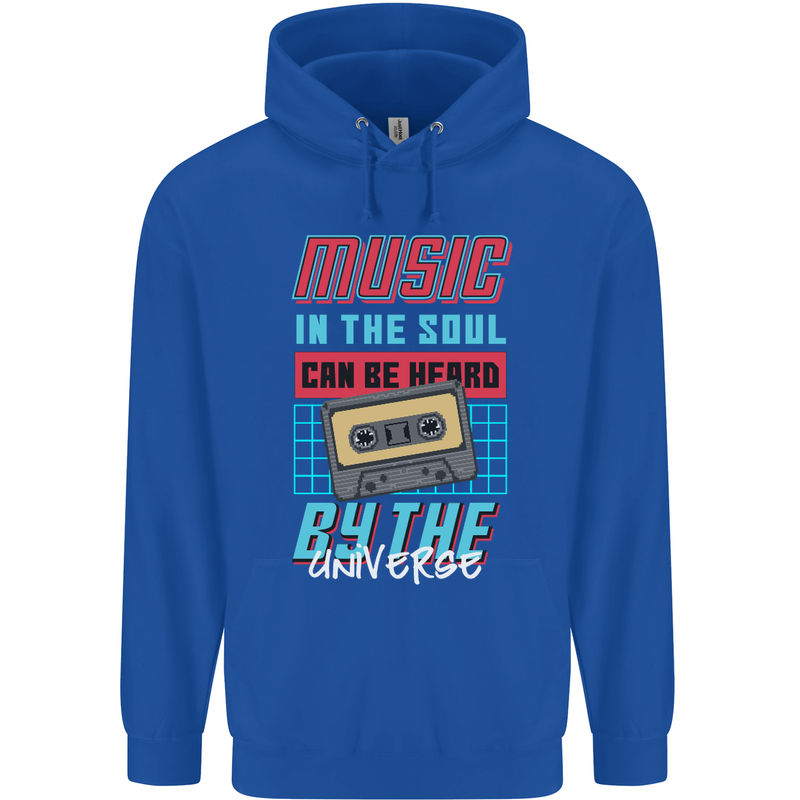 Music in the Soul Heard by the Universe Mens 80% Cotton Hoodie Royal Blue