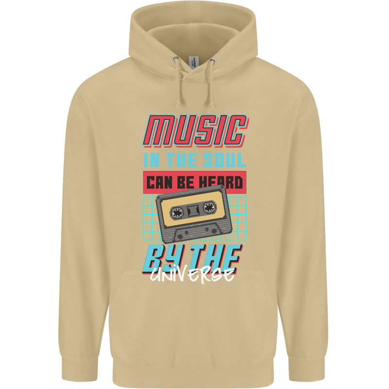 Music in the Soul Heard by the Universe Mens 80% Cotton Hoodie Sand
