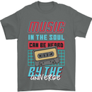 Music in the Soul Heard by the Universe Mens T-Shirt Cotton Gildan Charcoal