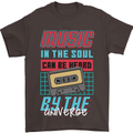 Music in the Soul Heard by the Universe Mens T-Shirt Cotton Gildan Dark Chocolate