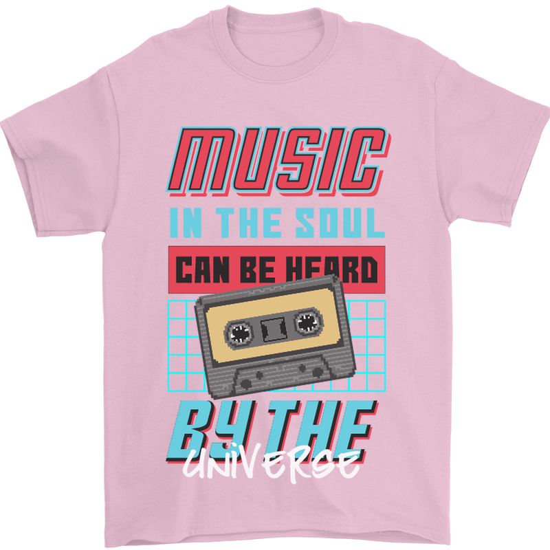 Music in the Soul Heard by the Universe Mens T-Shirt Cotton Gildan Light Pink