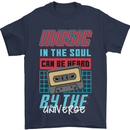 Music in the Soul Heard by the Universe Mens T-Shirt Cotton Gildan Navy Blue