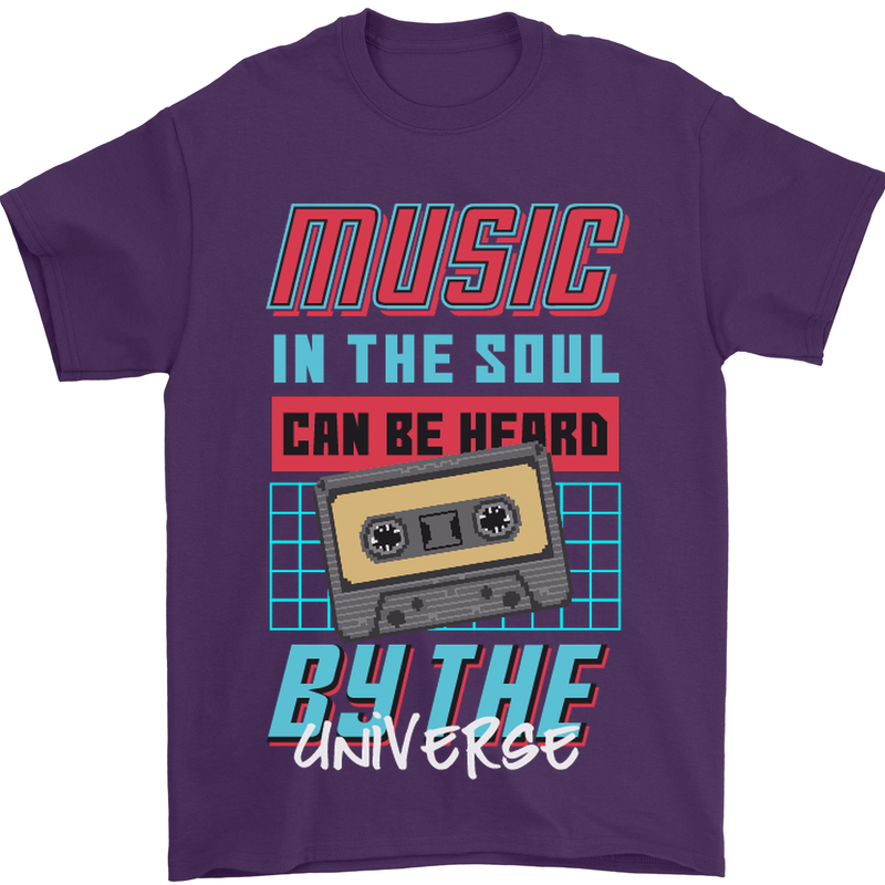 Music in the Soul Heard by the Universe Mens T-Shirt Cotton Gildan Purple