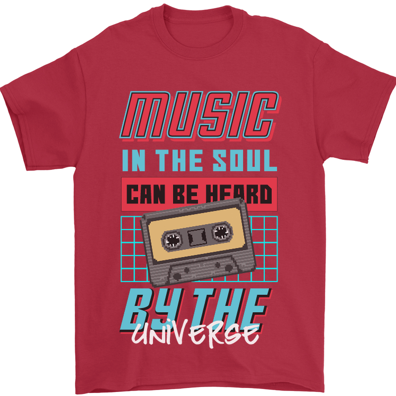 Music in the Soul Heard by the Universe Mens T-Shirt Cotton Gildan Red