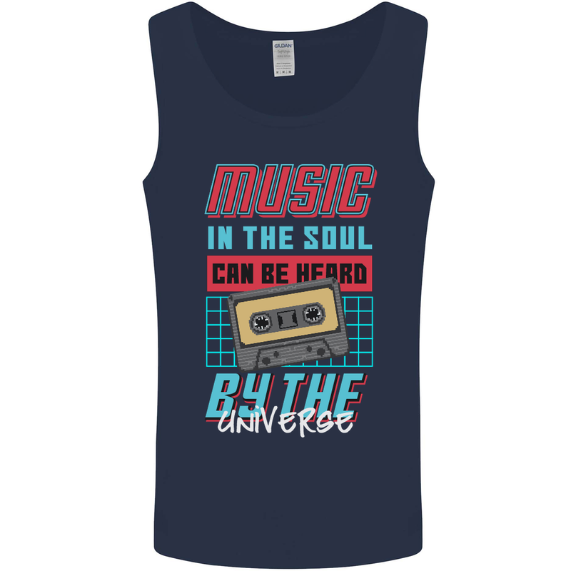 Music in the Soul Heard by the Universe Mens Vest Tank Top Navy Blue