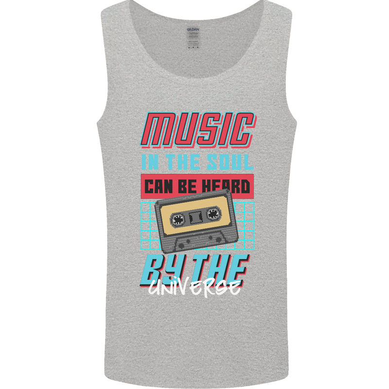 Music in the Soul Heard by the Universe Mens Vest Tank Top Sports Grey