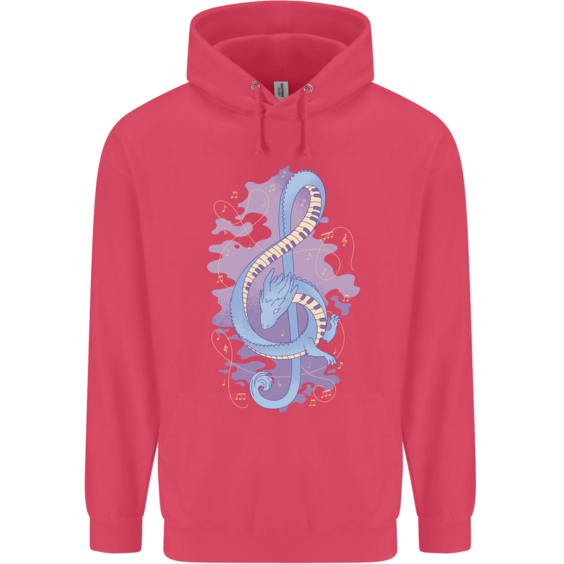 Musical Keyboard Dragon Childrens Kids Hoodie Heliconia