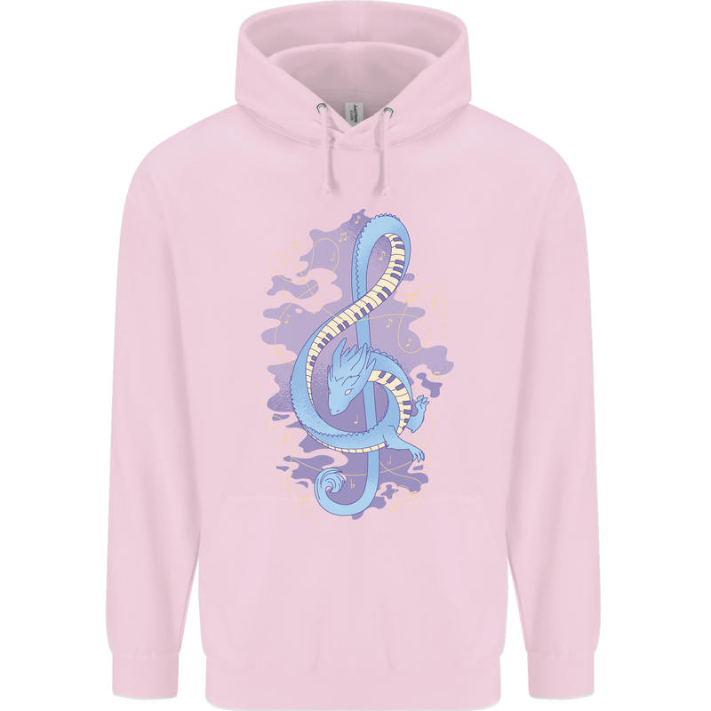 Musical Keyboard Dragon Childrens Kids Hoodie Light Pink