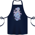 Musical Keyboard Dragon Cotton Apron 100% Organic Navy Blue