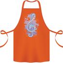 Musical Keyboard Dragon Cotton Apron 100% Organic Orange