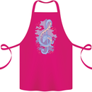 Musical Keyboard Dragon Cotton Apron 100% Organic Pink
